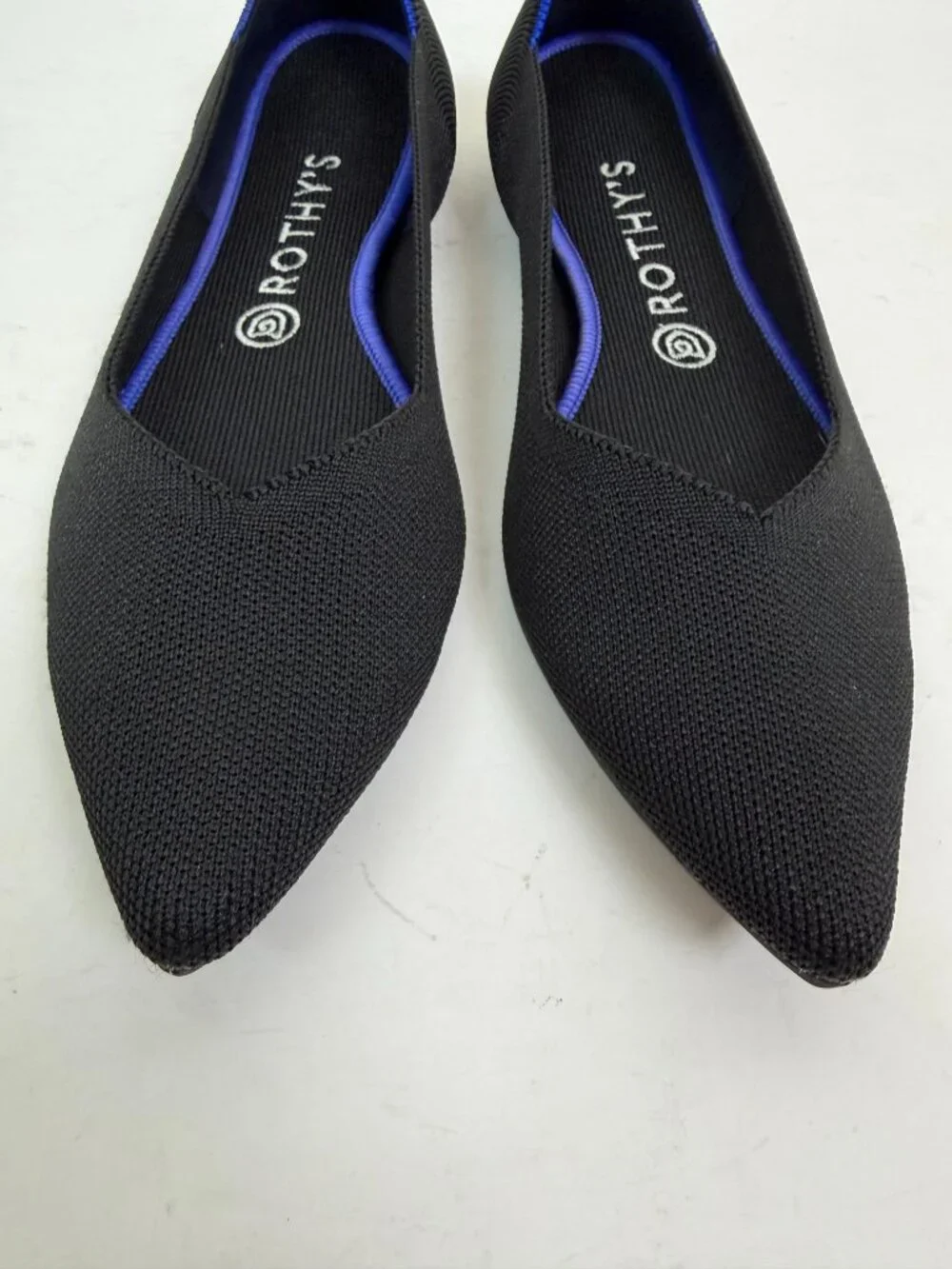Rothy's The Point Ballet Flat In Classic Black Size 10 - Picture 2 of 12